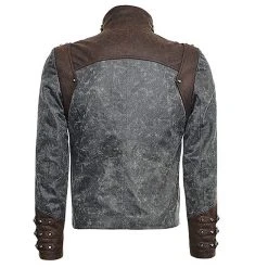 PUNK RAVE Veste Steampunk 'Aviator' Noire Délavée Et Marron -ALCHEMY GOTHIC shop veste steampunk aviator noire delavee et marron 5