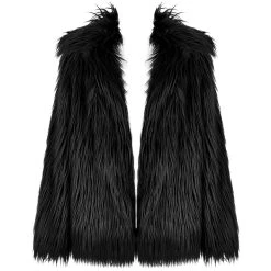 PUNK RAVE Veste 'Wolverine' En Fausse Fourrure Noire